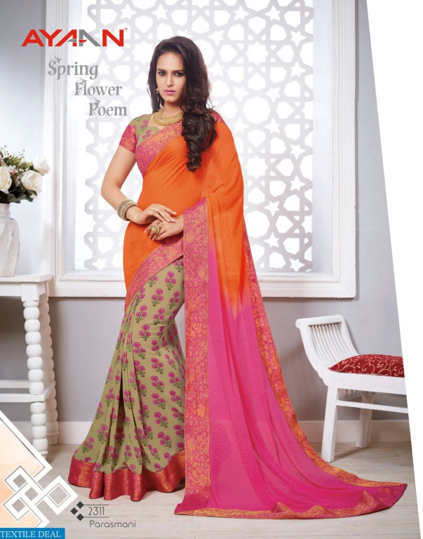 Ayaan Sprint Flower poem Wholesale Ethnic saree